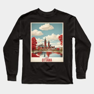 Ottawa Canada Vintage Poster Tourism Long Sleeve T-Shirt